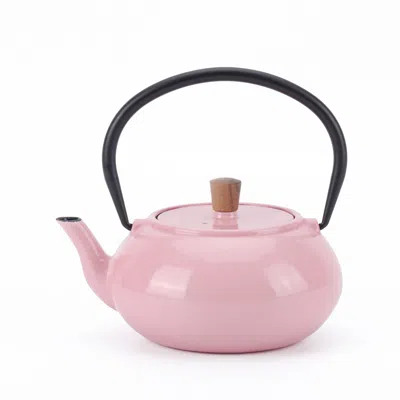 Minimal Enameled Cast Iron Teapot - Classic In Pink