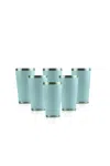 Minimal Stainless Steel Vacuum Insulated Tumbler Set Of 6 - 350 ml - White In Multi