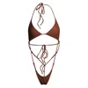 Minimale Animale Women's Bijou Onesie One Piece Swimsuit - Skinny Dip Brown In Brown