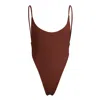 Minimale Animale Women's Oasis Rib One Piece Swimsuit - Skinny Dip Brown In Brown
