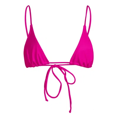 Minimale Animale Women's Pink / Purple Sacred Tie Back Tassel Bikini Top - Grenada Hot Pink In Pink/purple