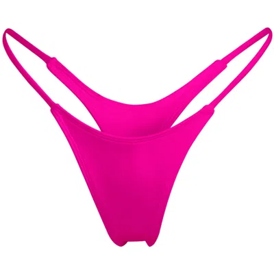 Minimale Animale Women's Pink / Purple Wall Street Thong Bikini Bottom - Grenada Hot Pink In Pink/purple