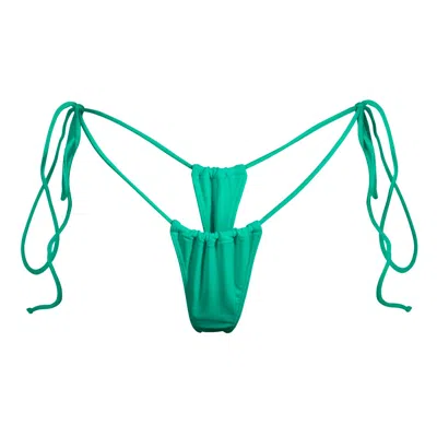 Minimale Animale Women's Sanctuary Tassel Thong Bikini Bottom - Jungle Green