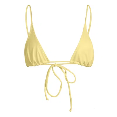 Minimale Animale Women's Yellow / Orange Sacred Tie Back Tassel Bikini Top - Colada Yellow In Yellow/orange
