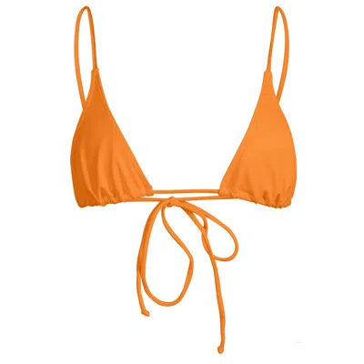 Minimale Animale Women's Yellow / Orange Sacred Tie Back Tassel Bikini Top - Mexican Sunset Orange In Yellow/orange