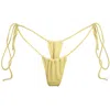 Minimale Animale Women's Yellow / Orange Sanctuary Tassel Thong Bikini Bottom - Colada Yellow In Yellow/orange
