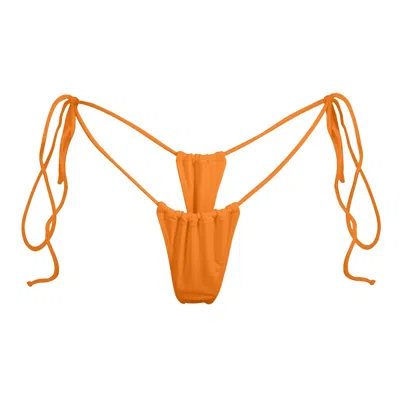 Minimale Animale Women's Yellow / Orange Sanctuary Tassel Thong Bikini Bottom - Mexican Sunset Orange In Yellow/orange