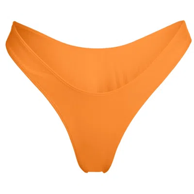 Minimale Animale Women's Yellow / Orange Wall Street Brief Bikini Bottom - Mexican Sunset Orange In Yellow/orange