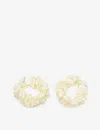Minimalista The Hair Cloud Medium Silk Scrunchies Set Of Two In Pearl