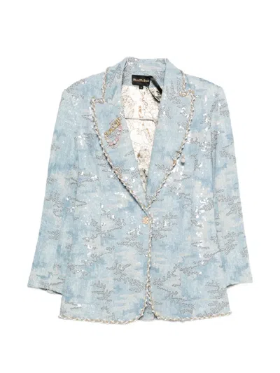 Minime Buttoned Embellished Blazer In Blue