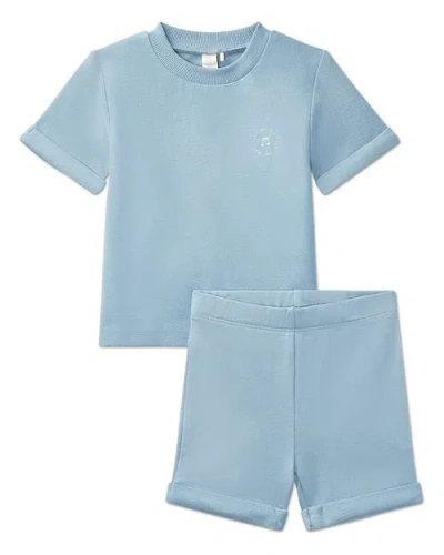 Minimoi Kids'  2 Piece Baby And Toddler Stretch Cotton Tee And Shorts Set In Blue