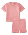 Minimoi 2 Piece Baby And Toddler Stretch Cotton Tee And Shorts Set In Pink