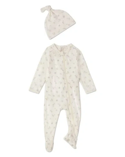 Minimoi Kids'  2 Piece Baby Stretch Cotton Footie Set In Neutral