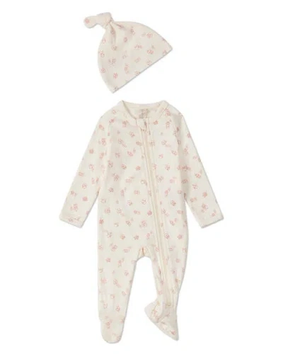 Minimoi 2 Piece Baby Stretch Cotton Footie Set In Neutral