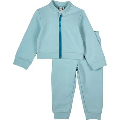 Minimoi Babies'  2 Piece Kids Cotton Rich Full Zip Jacket And Pants Set In Blue