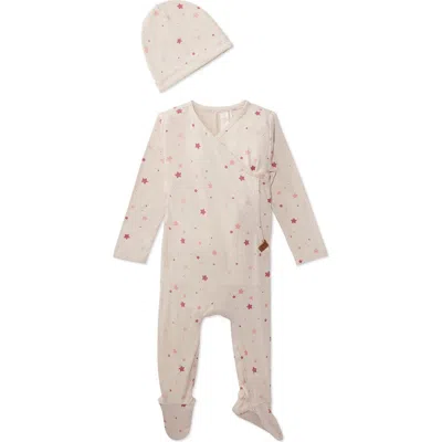 Minimoi Kids'  2 Piece Set Star-pattern Footie And Beanie In Multi