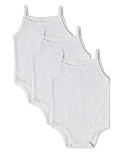 Minimoi Kids'  3 Pack Baby Solid-color Bodysuits In White