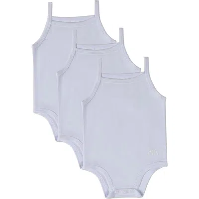 Minimoi Kids'  3 Pack Baby White Bodysuits In White-white-white