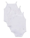 Minimoi Kids'  3 Pair Cotton Ribbed And Dot Pattern Bodysuits In White