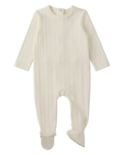 Minimoi Kids'  Baby And Toddler Cable Knit Footie In Gray