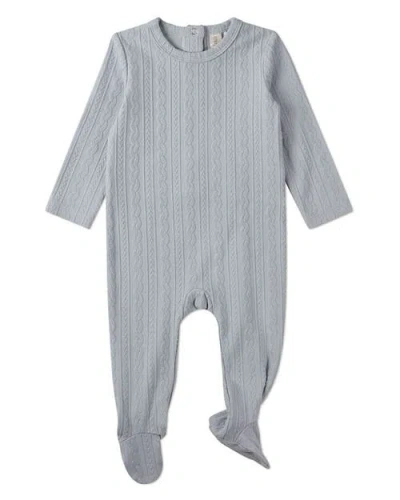 Minimoi Kids'  Baby And Toddler Cable Knit Footie In Gray