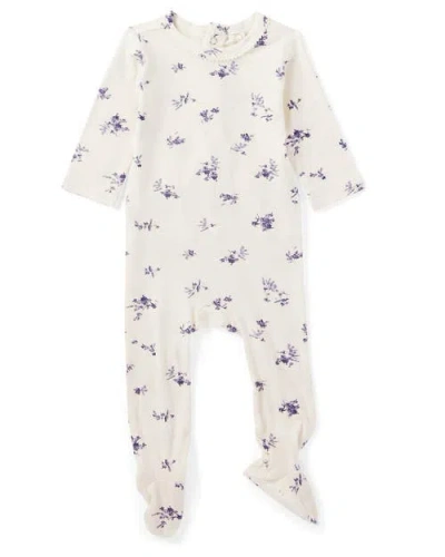 Minimoi Baby And Toddler Girls Floral Toile Footie In White
