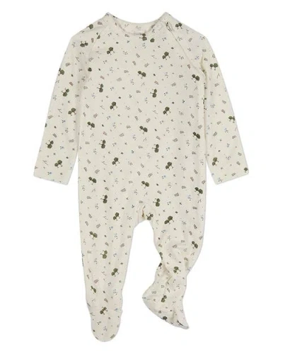 Minimoi Kids'  Baby Boys Allover Print Zippered Footie In Neutral