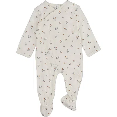 Minimoi Kids'  Baby Boys Crossover Collar Footie In White