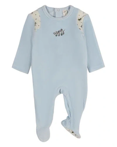 Minimoi Kids'  Baby Boys Velour Footie In Blue