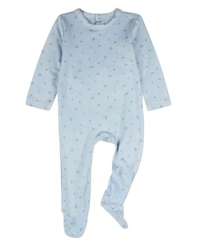 Minimoi Kids'  Baby Delightful Cherries Back-snap Footie In Blue