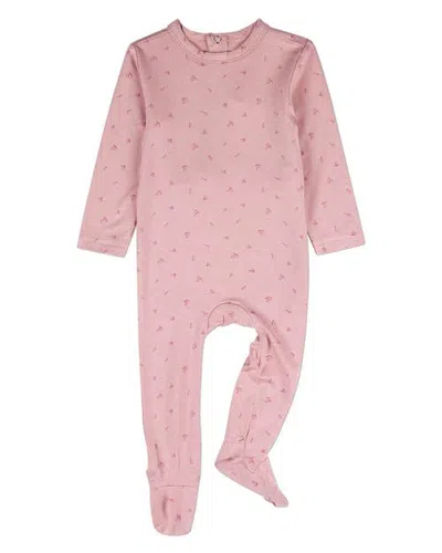 Minimoi Kids'  Baby Delightful Cherries Back-snap Footie In Pink