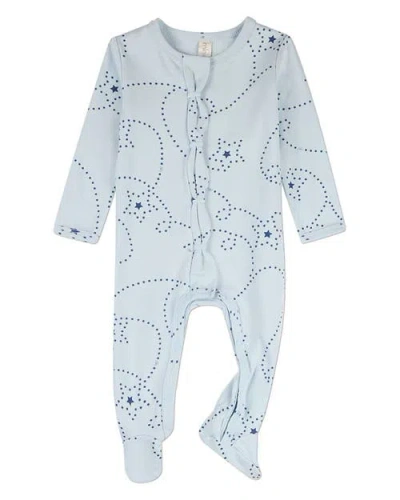 Minimoi Kids'  Baby Entangled Stars Front-snap Footie In Blue