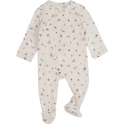Minimoi Kids'  Baby Girls Crossover Neckline Footie In Neutral
