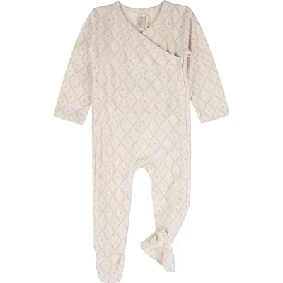 Minimoi Kids'  Baby Harlequin Heart Allover-print Footie In White