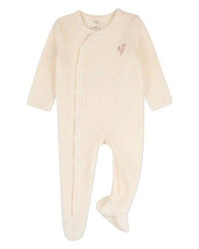 Minimoi Kids'  Baby Heart Cluster Velour Footie In Pink