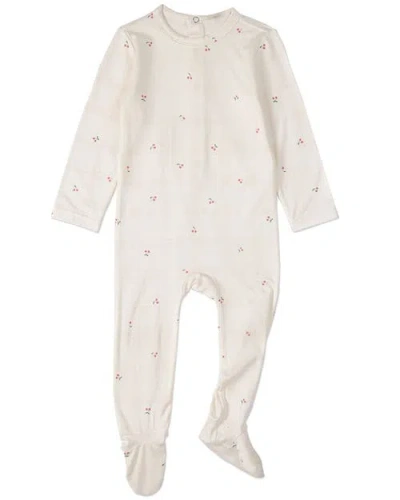 Minimoi Kids'  Baby  Modal Blend Tonal Plaid Footie In White