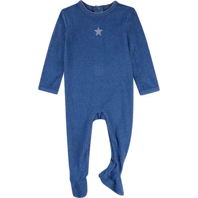 Minimoi Kids'  Baby Picot-trim Textured Footie In Blue