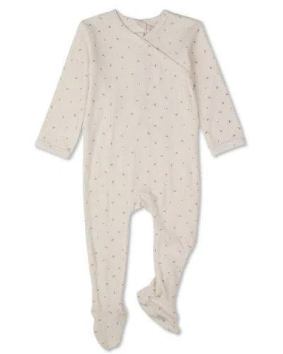 Minimoi Kids'  Baby Sprigs Have Sprung Crossover-neck Footie In Neutral
