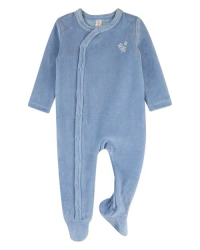 Minimoi Kids'  Baby Star Cluster Velour Footie In Blue