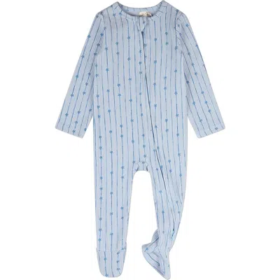 Minimoi Kids'  Baby Star Light, Star Bright Pointelle Footie In Blue
