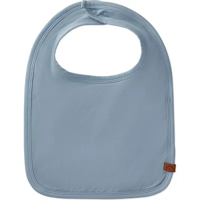 Minimoi Kids'  Baby Stretch Modal Back-snap Solid-color Bib In Blue