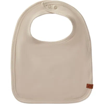 Minimoi Kids'  Baby Stretch Modal Back-snap Solid-color Bib In Neutral