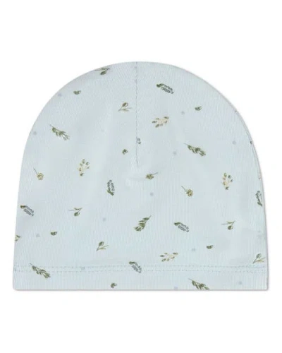 Minimoi Kids'  Baby Tiny Leaves Mini-print Beanie In Blue