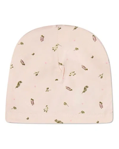 Minimoi Kids'  Baby Tiny Leaves Mini-print Beanie In Pink