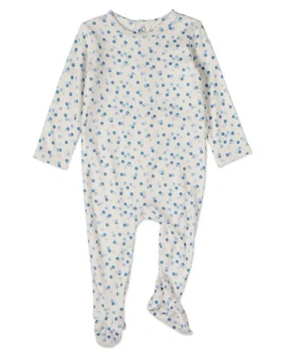 Minimoi Kids'  Blue Confetti Pointelle Footie In Gray