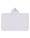 Minimoi Boys Cozy Plaid Hooded Cotton-lined Terry Towel In White