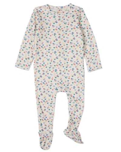 Minimoi Kids'  Candied Hearts Pointelle Footie In Gray