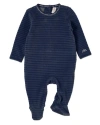 Minimoi Kids'  Cotton-rich Drop-needle Footie In Blue