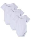 Minimoi Cotton Rich Solid White Short Sleeve Bodysuits In White