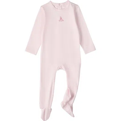 Minimoi Babies'  Girl And Her Waddling Ducks Cotton Rich Footie In Pink